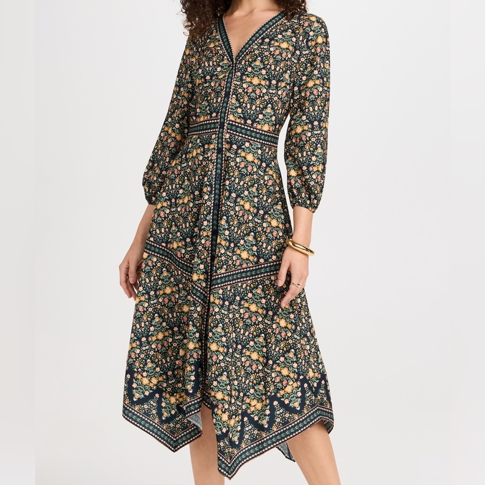 Shoshanna Risa handkerchief midi asymmetrical Dress size 2